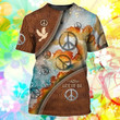Amazing Hippie Painting 3D Tshirt, Hippie Shirts For Men And Women, Unisex Hippie Shirt, Hippie Classic Guitar Shirt