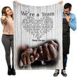 Customized African American Couple Blanket, We're a team Blanket for Black King and Queen