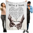 Customized African American Couple Blanket, We're a team Blanket for Black King and Queen