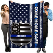 Police Storage Shelf Come Home Safe Personalized Police Christmas Blanket for Police Man, Gift for Dad
