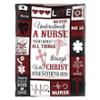 Never Underestimate A Nurse Who do all things through Christ Nurse Blanket