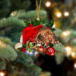 Pitbull Sleeping In Hat Christmas Ornament Two Sided
