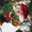 Boxer and Santa Clause With Candy Cane Christmas Ceramic Ornament for Boxer Lovers