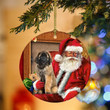 Leonberger With Santa Christmas Ceramic Ornament for Dog Lovers