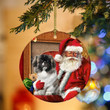 Pekingese With Santa Christmas Ceramic Ornament for Dog Lovers