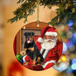 Rottweiler With Santa Christmas Ceramic Ornament for Dog Lovers