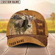 Dilypod Personalized Brown Swiss Cattle Hat for Farmer, Custom Name 3D Farmhouse Classic Cap