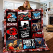 Personalized Boxing Men Blanket, When Life Gets Tough Punch Back Boxing Glove Fleece Blanket , Gift for Him, Dad