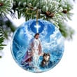 Chihuahua And God Walking On The Ocean Wave Porcelain/Ceramic Ornament