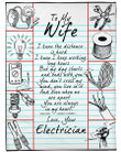 Electrician's Wife Premium Fleece Blanket, Gift for Husband Electrician Fleece Blanket