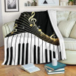 Piano Music Note Soft Throw Blanket All Season for Musician, Gift for Him Piano Players