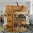 Personalized Highland Cattle In Field Farmhouse Blanket, Gift for Farmer Highland Lovers Fleece Blanket for Him