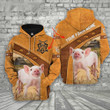 Personalized Pig 3D Hoodie Farmhouse for Famer, Gift for Dad