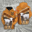 Customized Piedmontese 3D Hoodie Farmhouse Gift for Dad