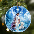 West Highland White Terrier 02 And God Walking On The Ocean Wave Porcelain/Ceramic Ornament