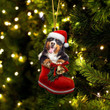 Bernese Mountain Dog In Santa Boot Christmas Two Sided Ornament