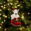 Bull Terrier  2 In Santa Boot Christmas Two Sided Ornament