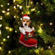 Beagle 1 In Santa Boot Christmas Two Sided Ornament