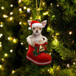 Chihuahua In Santa Boot Christmas Two Sided Ornament