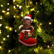 Labrador Retriever In Santa Boot Christmas Two Sided Ornament