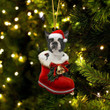 Boston Terrier 3 In Santa Boot Christmas Two Sided Ornament