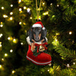Dachshund 7 In Santa Boot Christmas Two Sided Ornament