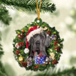 Great Dane and Christmas Wreath Ornament gift for Great Dane lover ornament