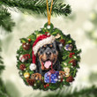 Rottweiler and Christmas Wreath Ornament gift for Rottweiler lover ornament