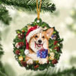 Corgi and Christmas Wreath Ornament gift for Corgi lover ornament