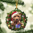 Cockapoo and Christmas Wreath Ornament gift for Cockapoo lover ornament