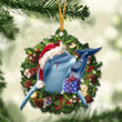 Dolphin and Christmas Wreath Ornament gift for Dolphin lover ornament