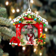 Staffordshire Bull Terrier Christmas House Custom Shaped Two Sided Ornament