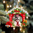 French Bulldog Christmas House Custom Shaped Two Sided Ornament