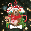Personalized Ho Ho Ho Basset Hound Dog Christmas Ornament for Christmas Tree Decor