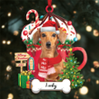 Personalized Ho Ho Ho Black Dachshund Dog Christmas Ornament for Dog Lovers
