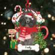 Personalized Ho Ho Ho White Poodle Standard Dog Christmas Ornament for Dog Lovers