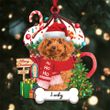 Personalized Ho Ho Ho Poodle Toy Dog Christmas Ornament for Dog Lovers