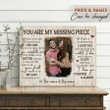 You Are My Missing Piece, Personalized Custom Couple Photo Wall Art for Husband and Wife
