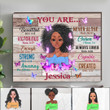 Black History Month Wall Art for Black Girl, African American Afro Girl - You are beautiful Canvas, Gift for Daughter