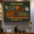 Personalized Dart Club Vintage Wall Art Canvas for Dart Owner, Gift for Him Dart Room Decor