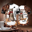 Personalized Coffee Cat 3D Shirt Clothing for Coffee Shop Uniform, Coffee Lovers Shirt