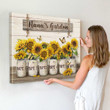Personalized Sunflowers Grandma’s Garden Wall Art Canvas with Grandkids Names