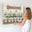 Personalized Daisy Flowers Grandma's Garden Landscape Canvas for Grandmother Wall Art