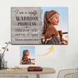 Personalized Warrior Princess, Child of God Wall Art, Gift for Daughter Jesus Canvas Prints