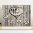 Personalized This Mom belong to Kid names Meaningful Canvas for Mother