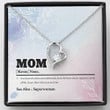 To My Mother Definition Necklace Message Card, Forever Love Necklace, Gift For Mom from Son and Daughter, Special Mother's Day Superwoman