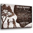 Dear Daddy Meaningful Canvas Personalized Gift For Dad From Daughter
