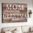 Personalized Mom Est Grandma Est Canvas Prints with Grandkids, Gift for Mom