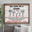 Wife Girlfriend Gift, You Give Me A Boner - Affection Erection Funny Mother's Day Canvas for Bedroom, Gift from Husband