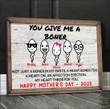 Wife Girlfriend Gift, You Give Me A Boner - Affection Erection Funny Mother's Day Canvas for Bedroom, Gift from Husband